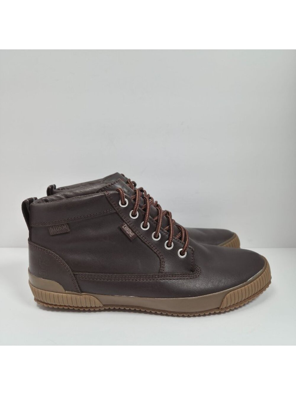 Chrome Industries Storm 415 Men's Brown Leather Amber /Gum Work Boots US Size 9
